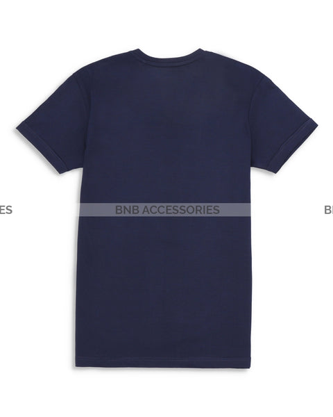 Navy Blue Half Sleeves V Neck T-Shirt For Men