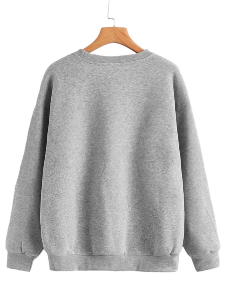 Heather Grey Basic Sweatshirt For Women
