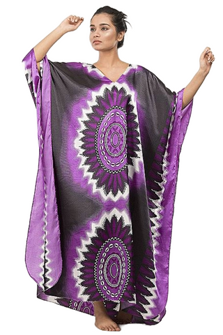 Purple Silk Caftan For Women