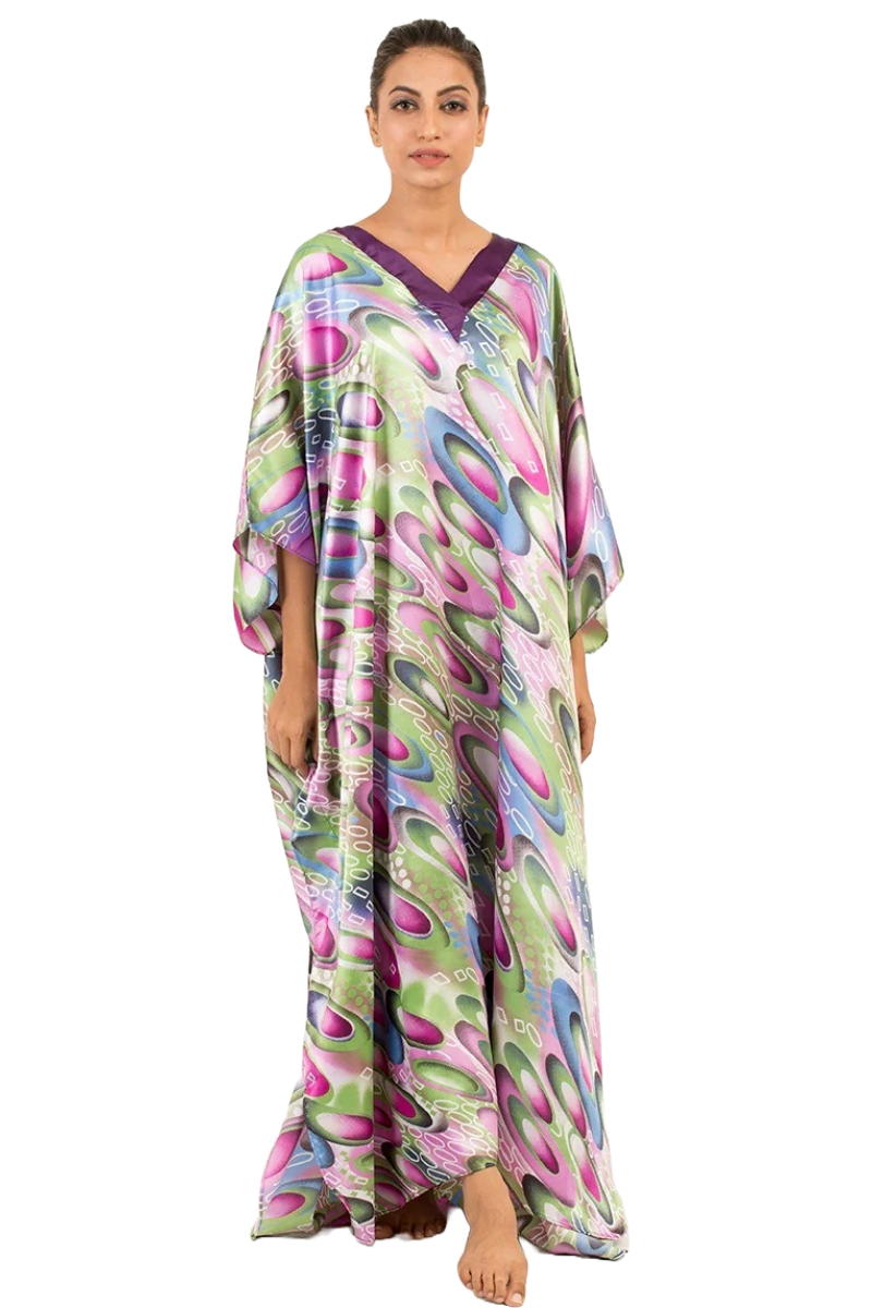 Rainbow Silk Caftan For Women
