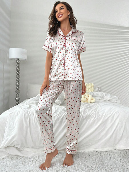 Rosebud Dreams Silk Pj Set For Women