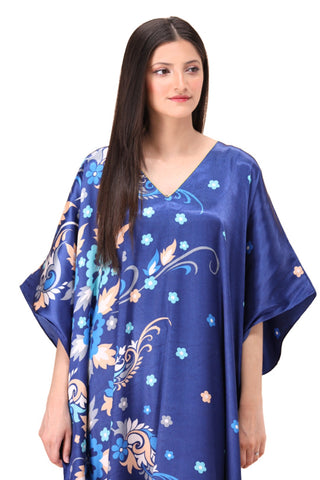 Royal Flora Silk Caftan For Women