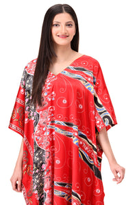 Vibrant Geometric Silk Caftan For Women