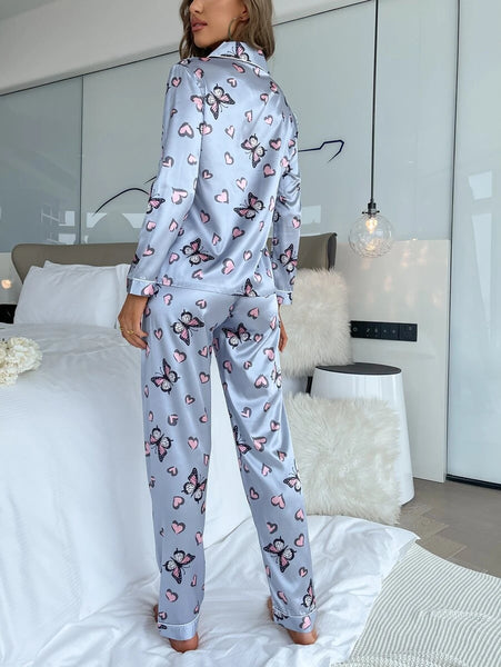 Whimsical Love Silk Pj Set For Women