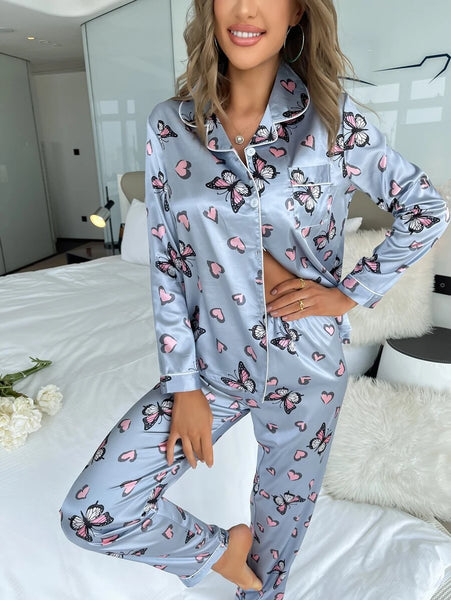 Whimsical Love Silk Pj Set For Women