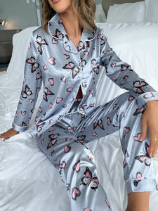 Whimsical Love Silk Pj Set For Women