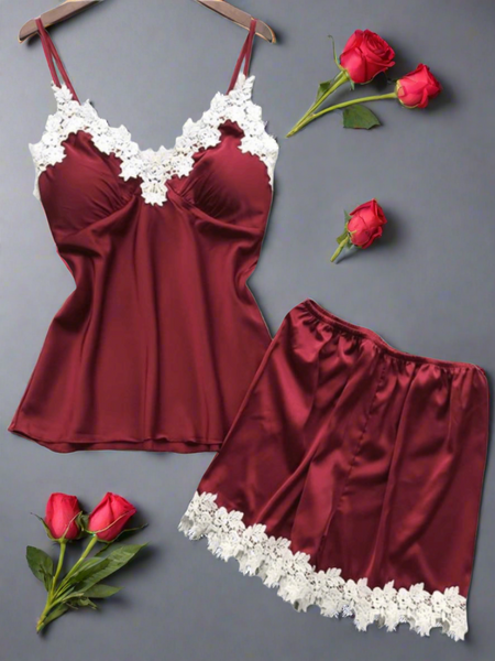 Scarlet Lace Allure Cami Set For Women