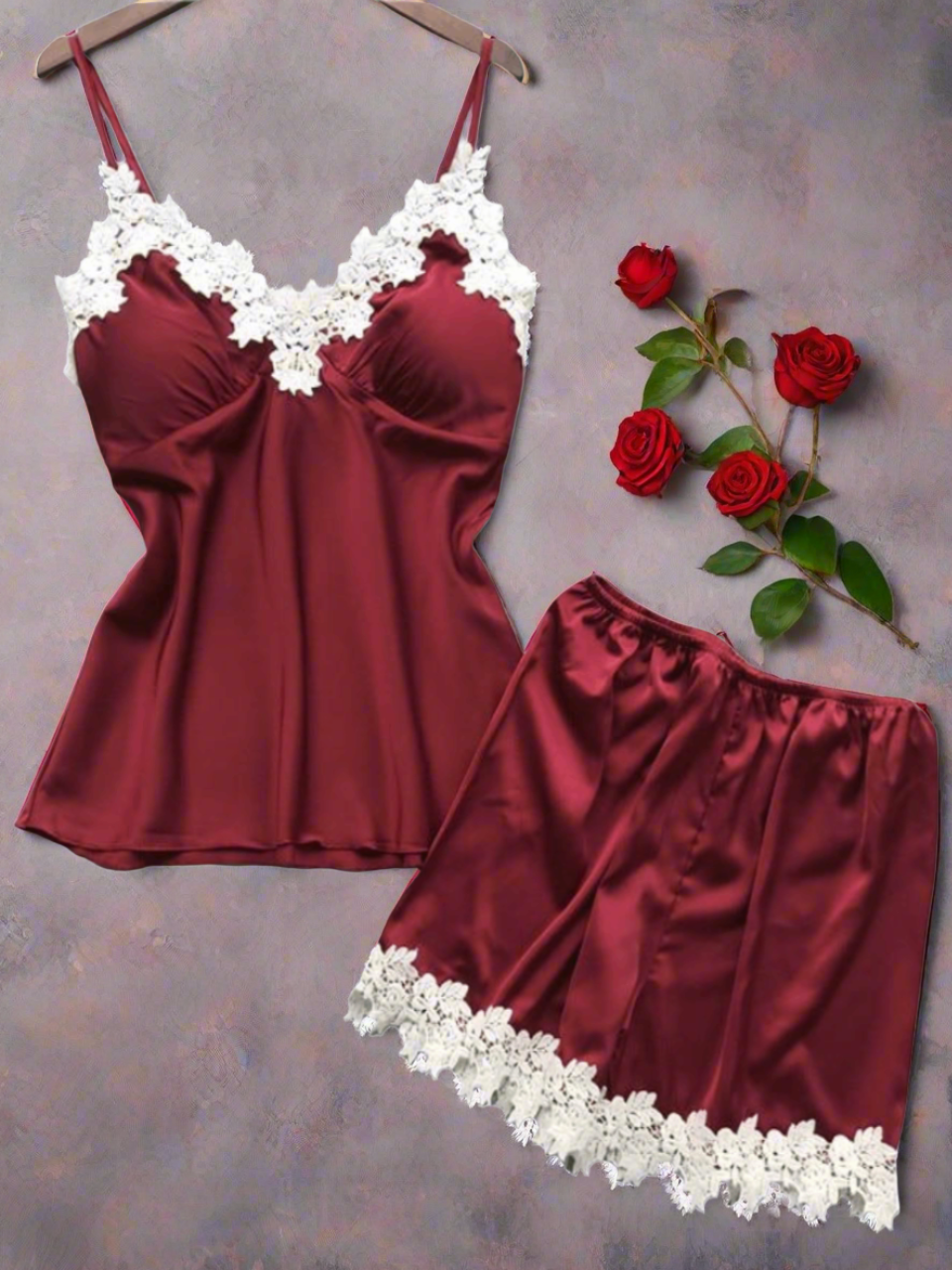 Scarlet Lace Allure Cami Set For Women