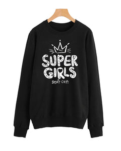 Black Super Girls Sweatshirt For Women