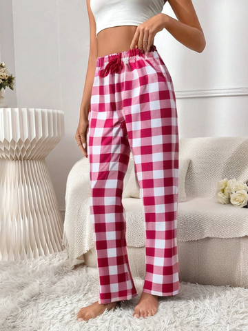 Candy Check Cotton Trouser For Women
