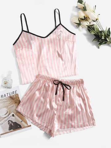 Candy Stripe Cami Set For Women