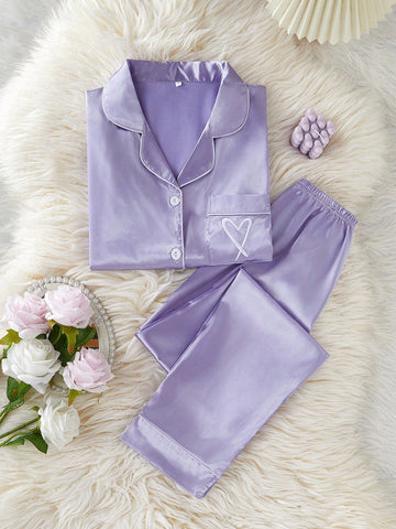 Cool Calm Satin Silk Pj Set For Women