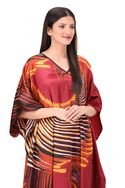 Ember Elegance Silk Caftan For Women