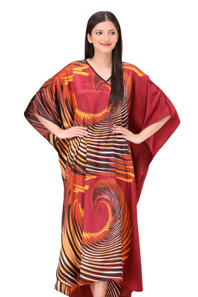 Ember Elegance Silk Caftan For Women