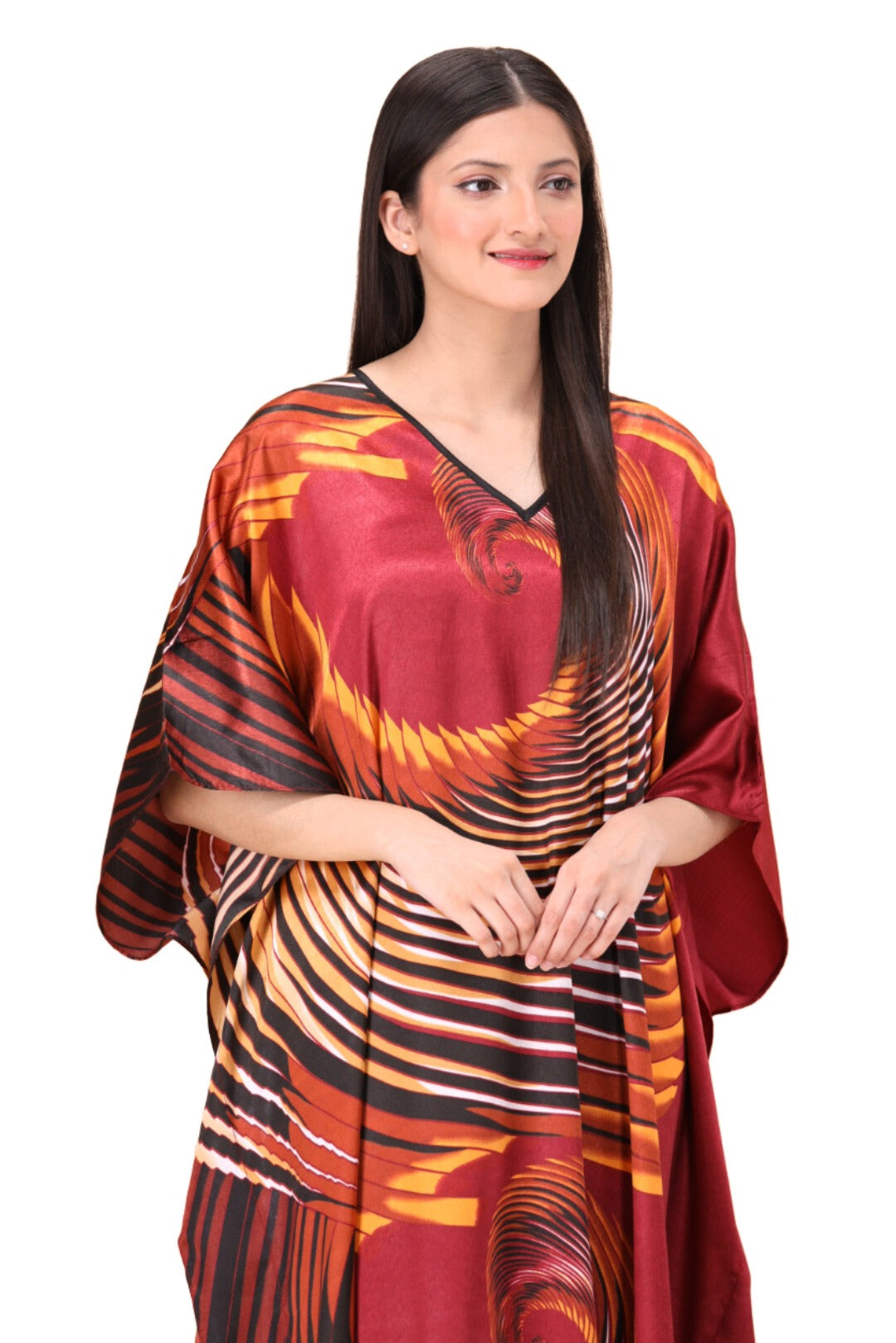 Ember Elegance Silk Caftan For Women