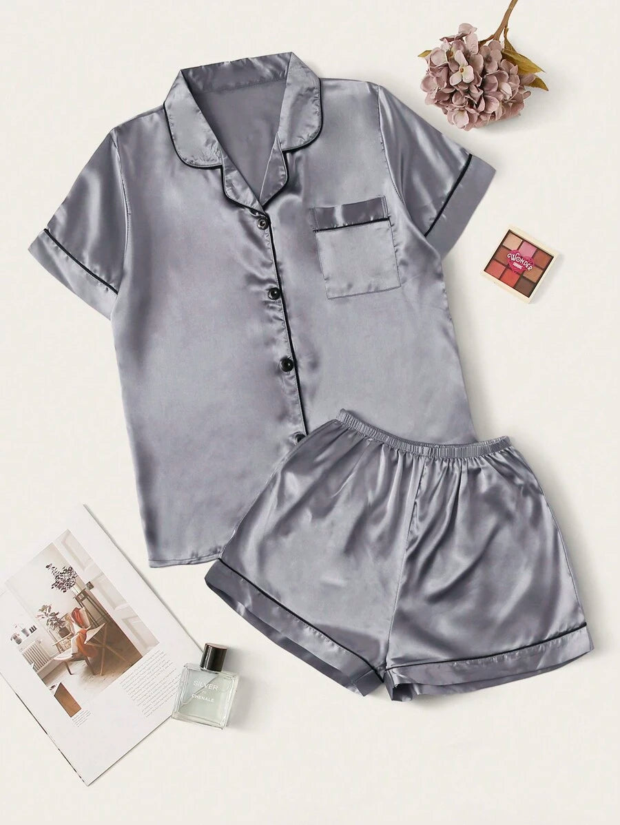 Graphite Glamour Top and Short Set For Women
