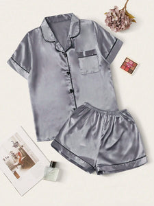 Graphite Glamour Top and Short Set For Women
