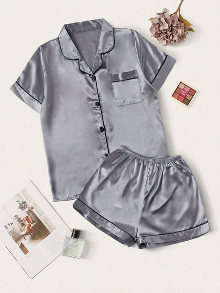 Graphite Glamour Top and Short Set For Women