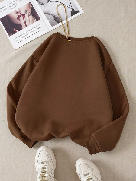 Mocha Cozy Sweatshirt For Women