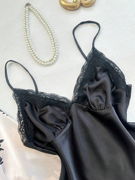 Moonlight Petals 3 Piece Satin Silk Lingerie Set For Women