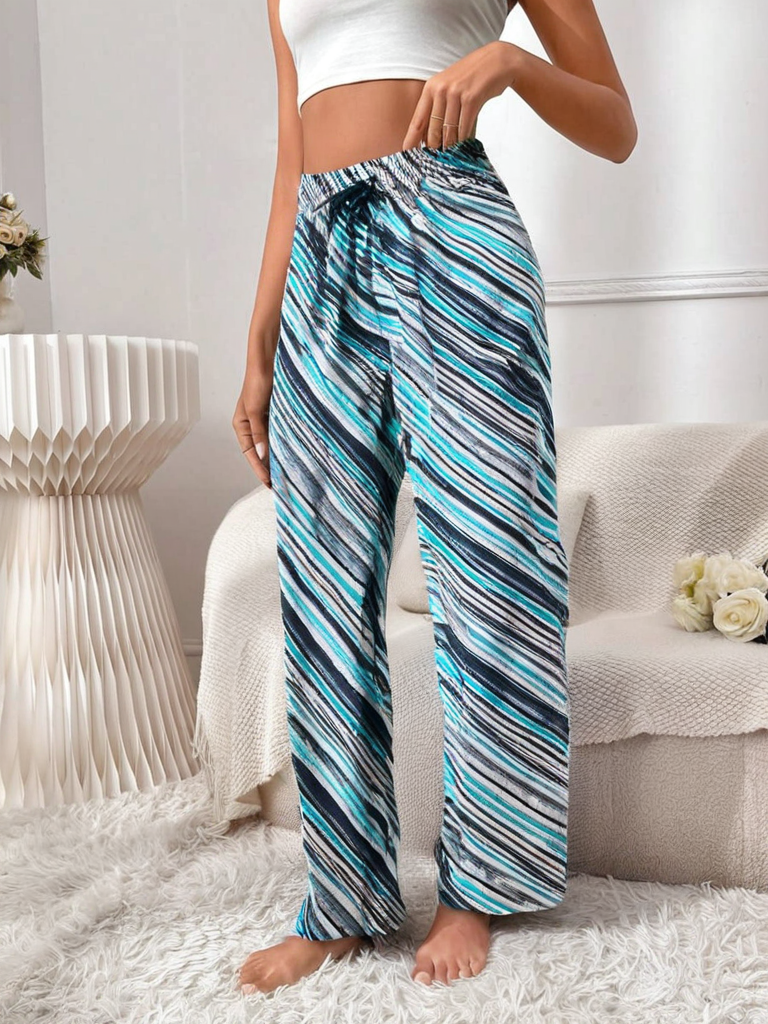 Ocean Wave Cotton Trouser For Women