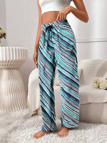 Ocean Wave Cotton Trouser For Women