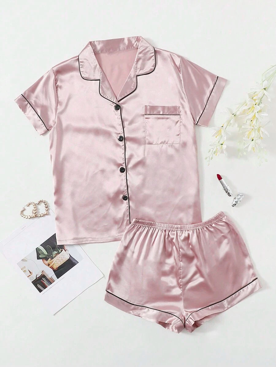 Soft Rose Top and Short Set For Women