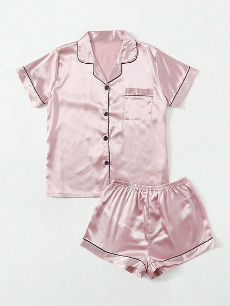Soft Rose Top and Short Set For Women