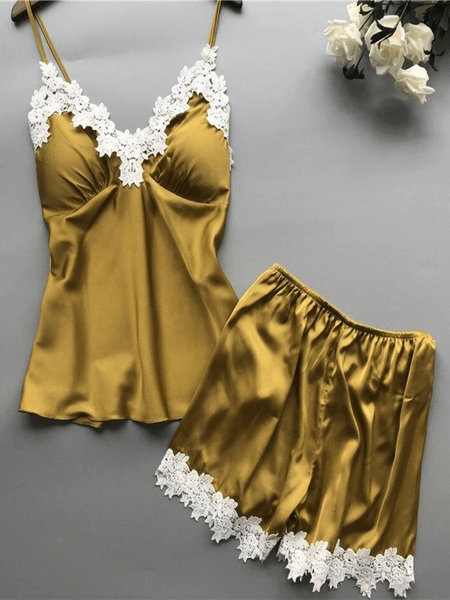 Sunshine Lace Delight Cami Set For Women
