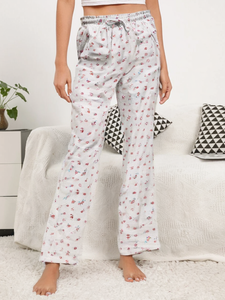 Snowy Rose Cotton Trouser For Women