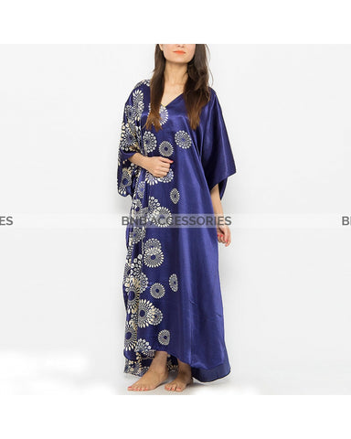 Navy Blue Printed Caftan