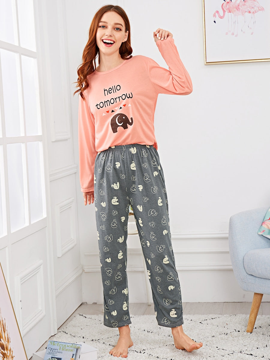 Hello Tomorrow Printed Night Suit For Women – BnB Accessories