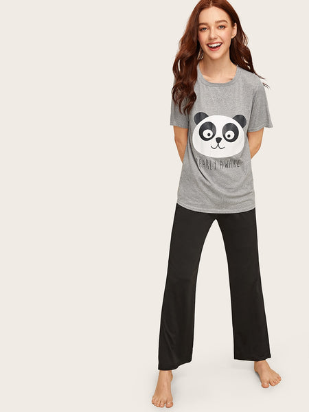 Panda Printed Night Suit For Women