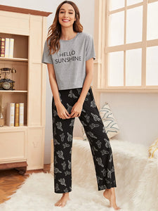 Hello Sunshine Printed Night Suit For Women