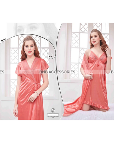 Coral 2 piece gown plus chemise set for women