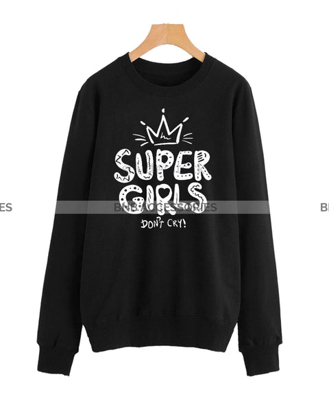 Black Super Girls Sweatshirt For Women