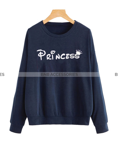 Blue Princess Printed Sweatshirt For Women