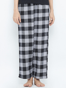 Black Checkered Pajama For Women