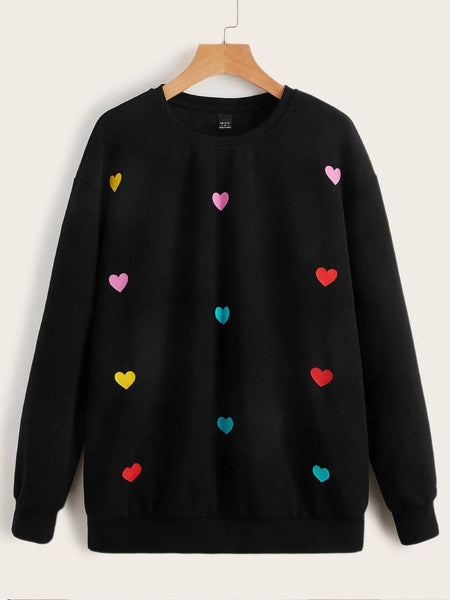 Black Hearts Sweatshirt For Women