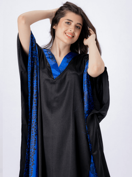 Black Ocean Silk Caftan For Women