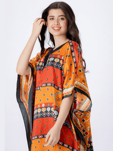 Fire and Night Silk Caftan For Women