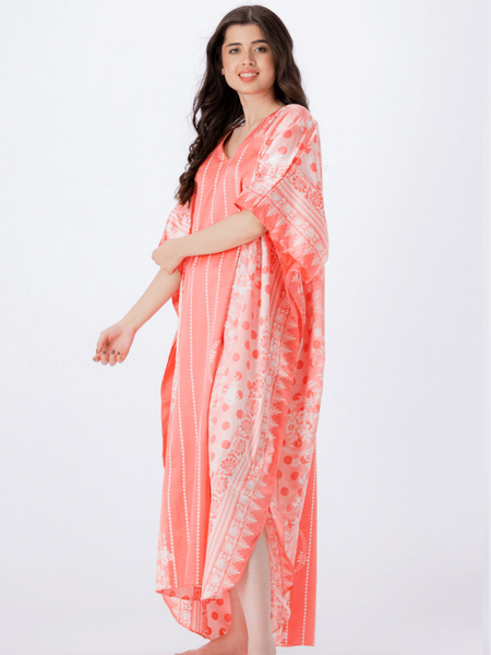 Tangerine Dream Silk Caftan For Women