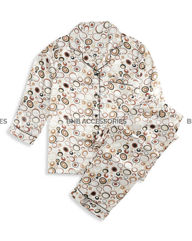 Bubbles Printed Silk Night Suit For Women