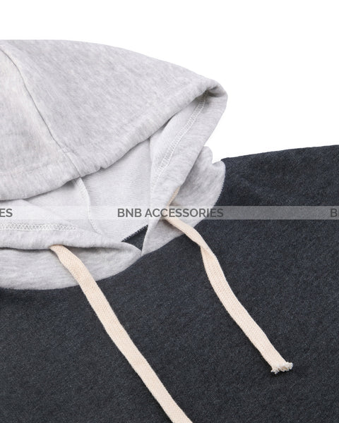 Charcoal with Heather Grey Design Hoodie For Women