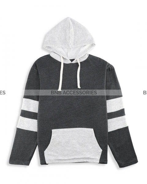 Charcoal with Heather Grey Design Hoodie For Women