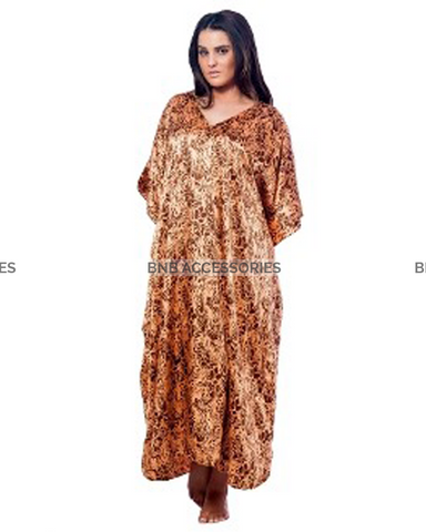 Cosmic Sea Grass Printed Long Caftan For Women