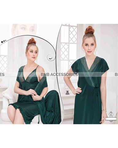 Pine 2 piece gown plus chemise set for women