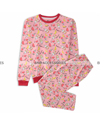 Pink Funky Winter Night Suit For Women