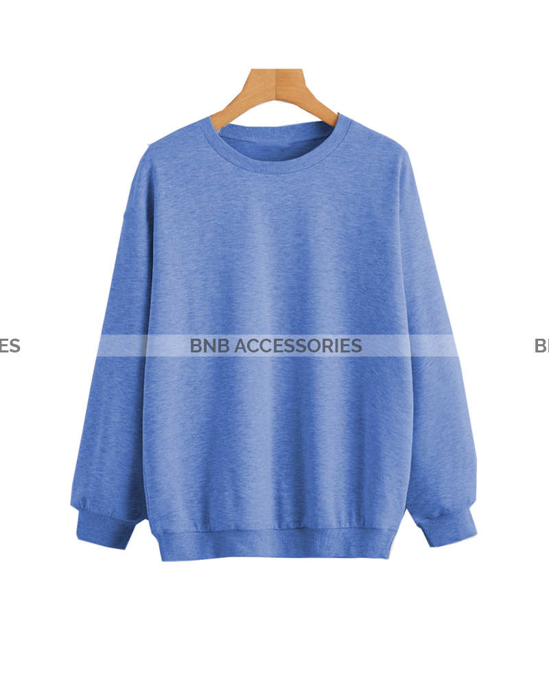 Light Blue Basic Sweatshirt For Women