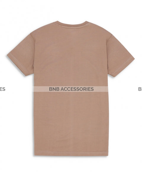 Light Brown Half Sleeves V Neck T-Shirt For Men